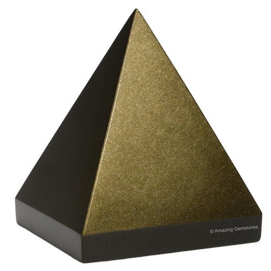 Amazing Gemstone Golden Sheen Obsidian Pyramid Crystal Healing Stones - 2" Great Pyramid Figurine of Natural Stone Pyramid for Meditation, Reiki, Chakra Balancing and Crystal Pyramids Grid