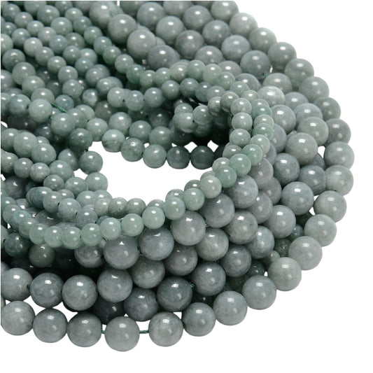 120pcs(2 Strand) 6mm Healing Green Jade Stone Beads, Smooth Round Gemstone Beads for Jewlery Bracelets Earrings Making DIY