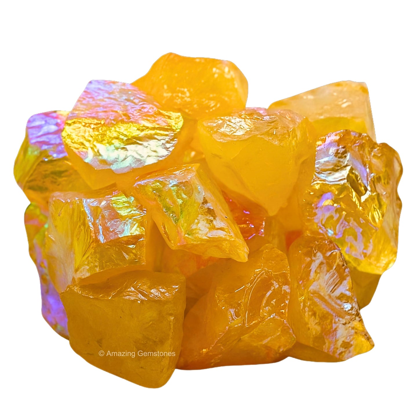 Amazing Gemstone 2 Pieces Yellow Aura Quartz Raw Crystals and Healing Stones, Natural Rocks for Meditation and DIY Raw Stones and Crystals