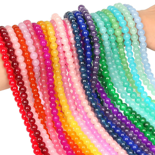 1250Pcs 8mm Glass Beads for Jewelry Making, Beads for Bracelets Making, Round Crystal Loose Beads Bracelet Kit for Bracelets Making, Jewelry Making, Earring, Necklaces and DIY Crafts