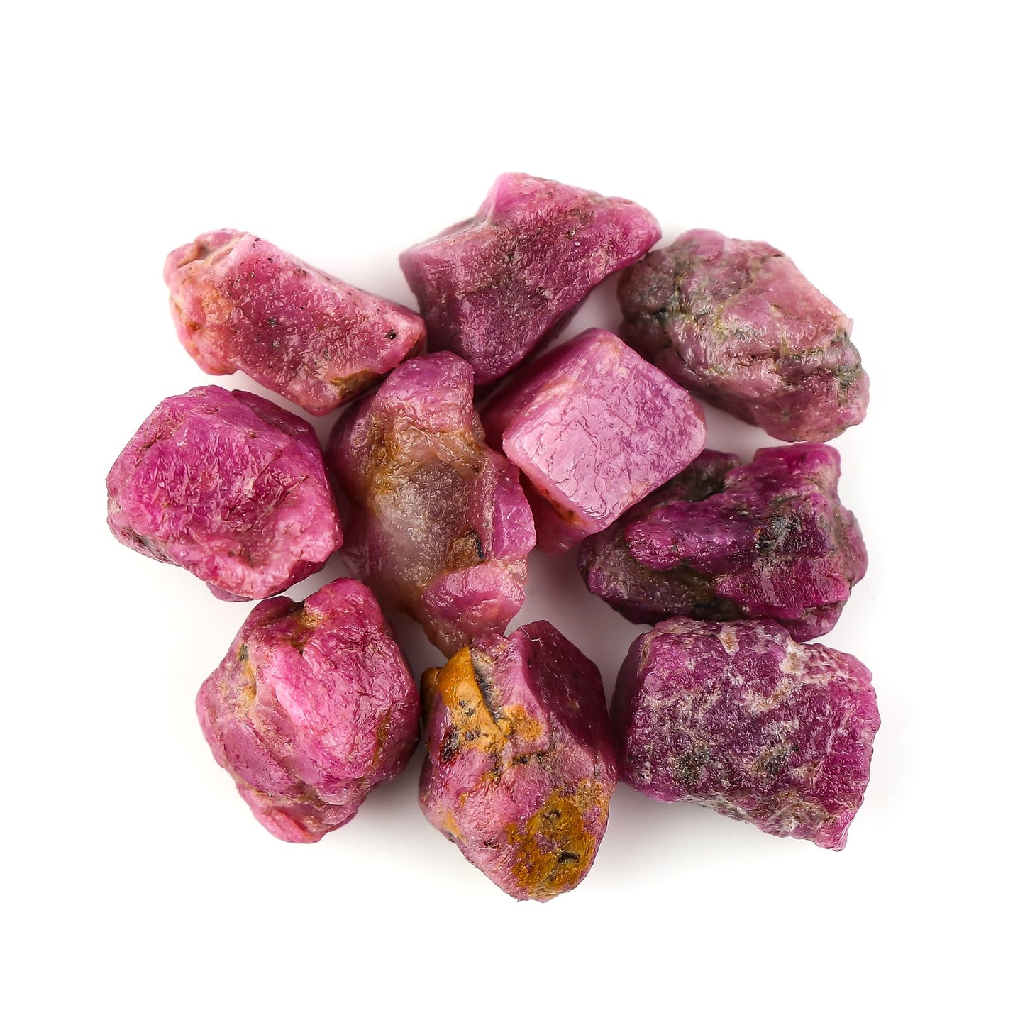 CRYSTALIS 10pcs Natural Ruby Raw Crystals, Loose Gemstone Wholesale Bulk Rough Jewelry Making Supply, Chakra And Healing Raw Stones, Wire Wrapping, DIY, Tumbling, Gem Collection
