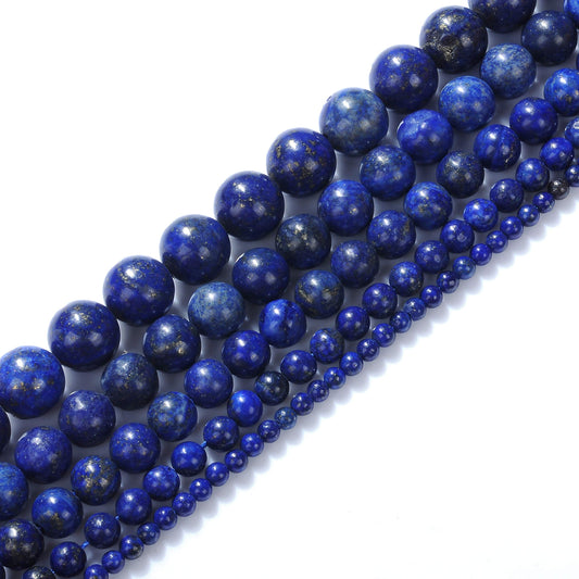 Natural Stone Beads 18mm Lapis Lazuli Gemstone Round Loose Beads Crystal Energy Stone Healing Power for Jewelry Making DIY,1 Strand 15"