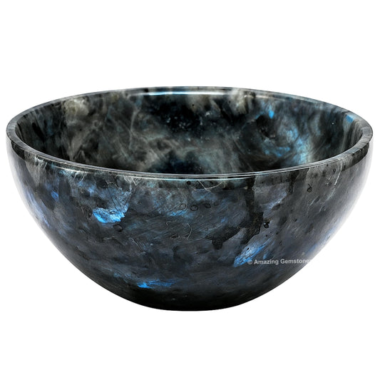 Larvikite Crystal Bowl - 2 Inch Decorative Bowls for Room and Home Decor - Gemstone Healing Crystals for Elegant Display, Positive Energy Balance and Gift