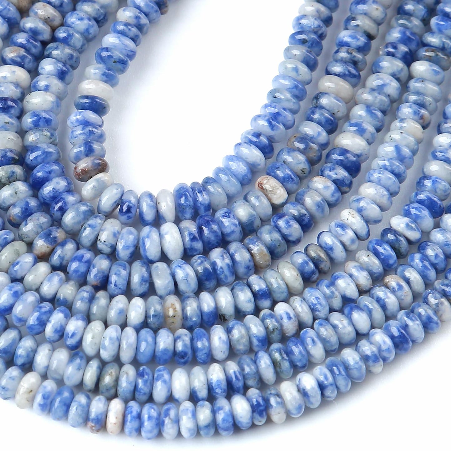 2x4MM 150PCS Sodalite Tube Rondelle Abacus Disk Spacer Loose Beads for Jewelry Making