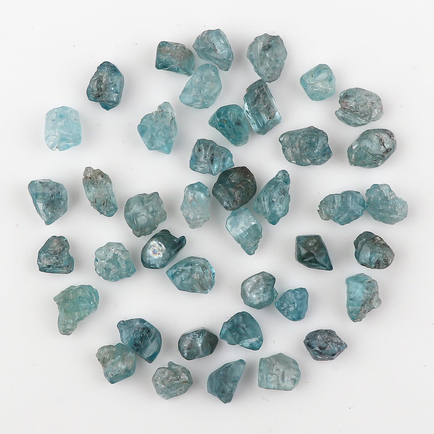 ColouredRocks Blue Zircon (100cts) (40-42pcs) (8-12mm) Natural Raw Crystals, Loose Gemstone, Wholesale Rough, Jewelry Making Supply, Chakra Healing Stones, DIY Craft, Gem Collection