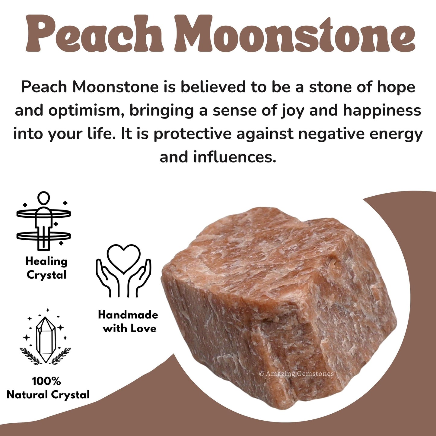 Amazing Gemstone Peach Moonstone Raw Crystals and Healing Stones, Natural Rocks for Tumbling and DIY Raw Stones and Crystals (1 lb)
