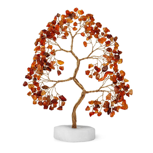 Carnelian Gemstone Tree, Crystals and Healing Stones, Crystal Tree for Positive Energy, Tree of Life, Clever Birthday Gifts, Chakra Tree - Luck, Tree of Life Decor, Thoughtful Gifts for Women