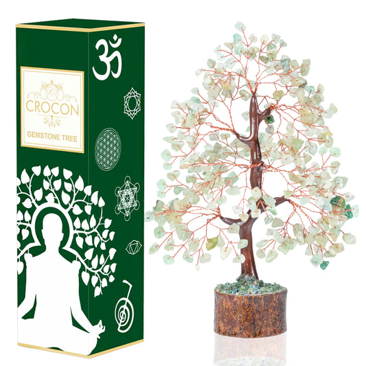 Crocon® Green Jade Crystals Tree of Life, Birthday Gifts for Women, Men & Friends, Crystals and Healing Stones, Home Decor, Money Tree, Women Gift Ideas, House Warming Gifts New Home for Mom & Sister