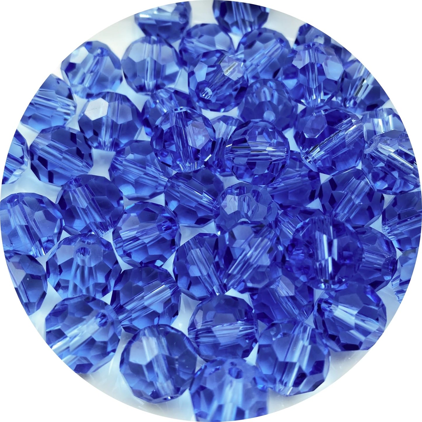 Xinhongo Crystal Glass Beads 100 Pieces 8mm Round Faceted Glass Spacer Beads for Jewelry Making Bracelet Earring Necklace DIY Craft Supplies(Light Blue)