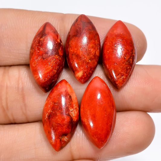 2 PCS, 20X10 MM, AURA GEMS Natural Red Jasper, Cabochon, Marquise Shape, Jewelry Making Stone Supply, Chakra Energy Healing Gemstone, Real Crystal, Birthstone, Wholesale deal