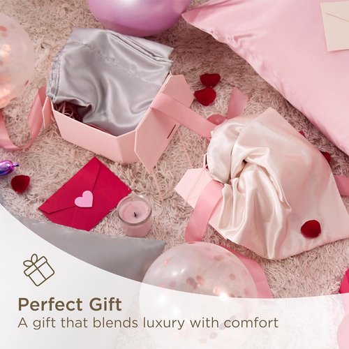 Bedsure Satin Pillowcase - Pink Silky Pillowcase 4 Pack for Hair & Skin | Queen Size 20x30 Inches