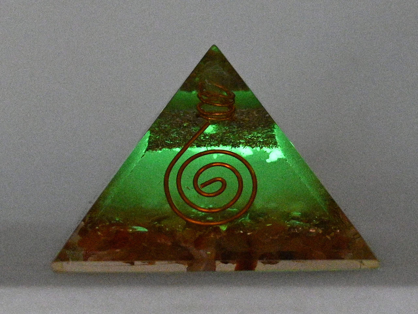 Amazing Gemstone Large Orgone Pyramid | Glow in Dark Carnelian Pyramid Crystal | Orgonite Pyramid | Organ Pyramids Positive Energy Healing