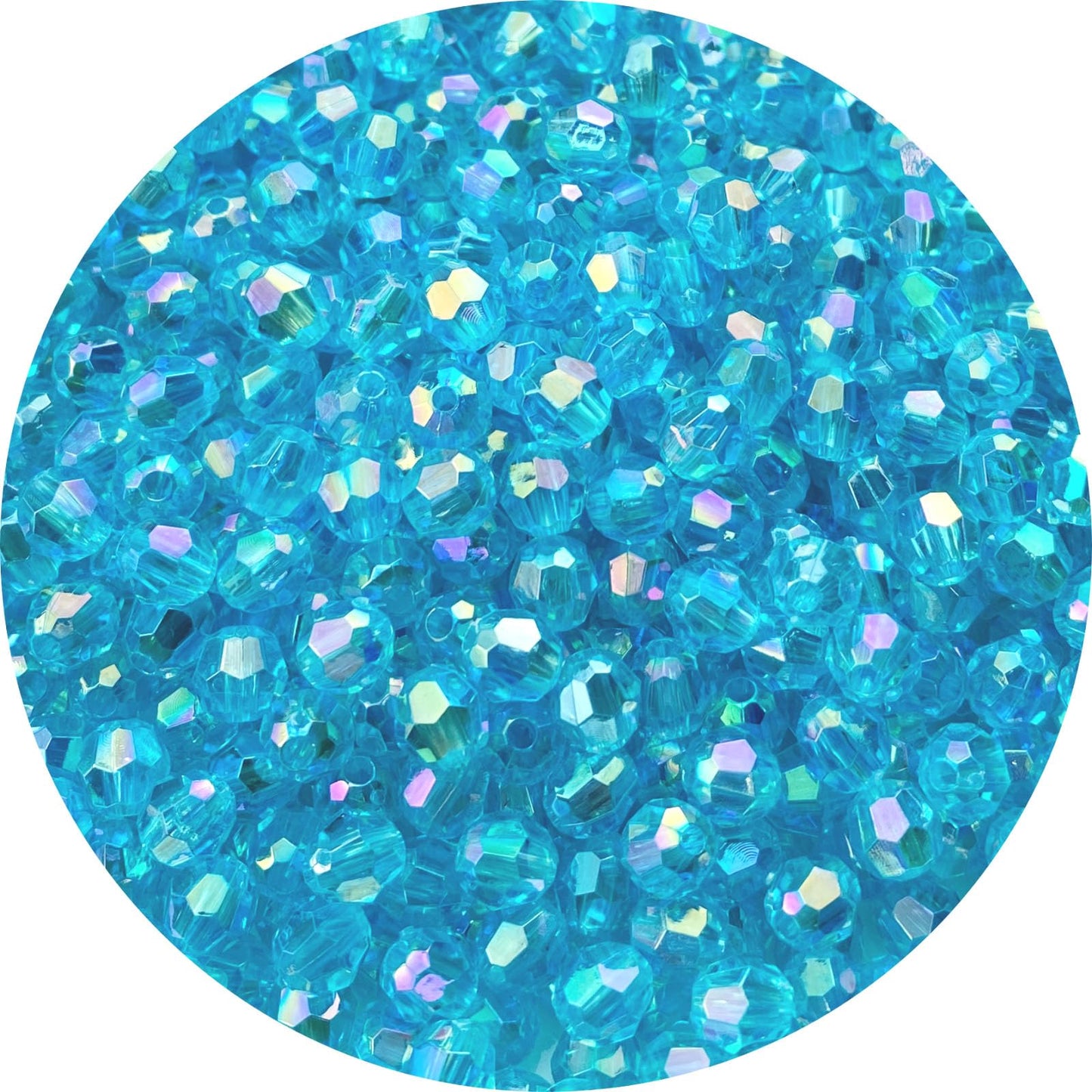 Tingoons 1000 PCS 6mm Acrylic Faceted Spacer Beads AB Color Glossy Round Loose Beads for Jewelry Making Bracelet Necklace Earring Ornament Wind Chimes Key Chains(Light Blue AB)
