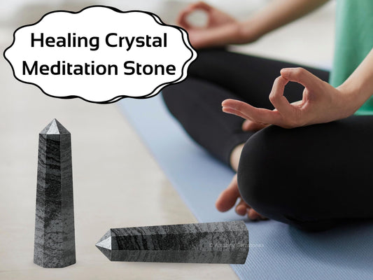 Amazing Gemstone Hematite Crystal Towers - Natural Healing Crystal Point Obelisk for Reiki Healing and Crystal Grid (2" to 3" INCH)