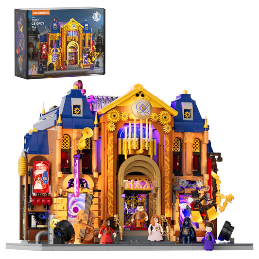 LUMIBRICKS Steampunk Time-Opera-House Lighting Building-Set - 2810 Pcs Victorian Architecture Model Kit for Adults, Modular Theater with Mechanical Stage, Unique Home Decor Gift for Collectors