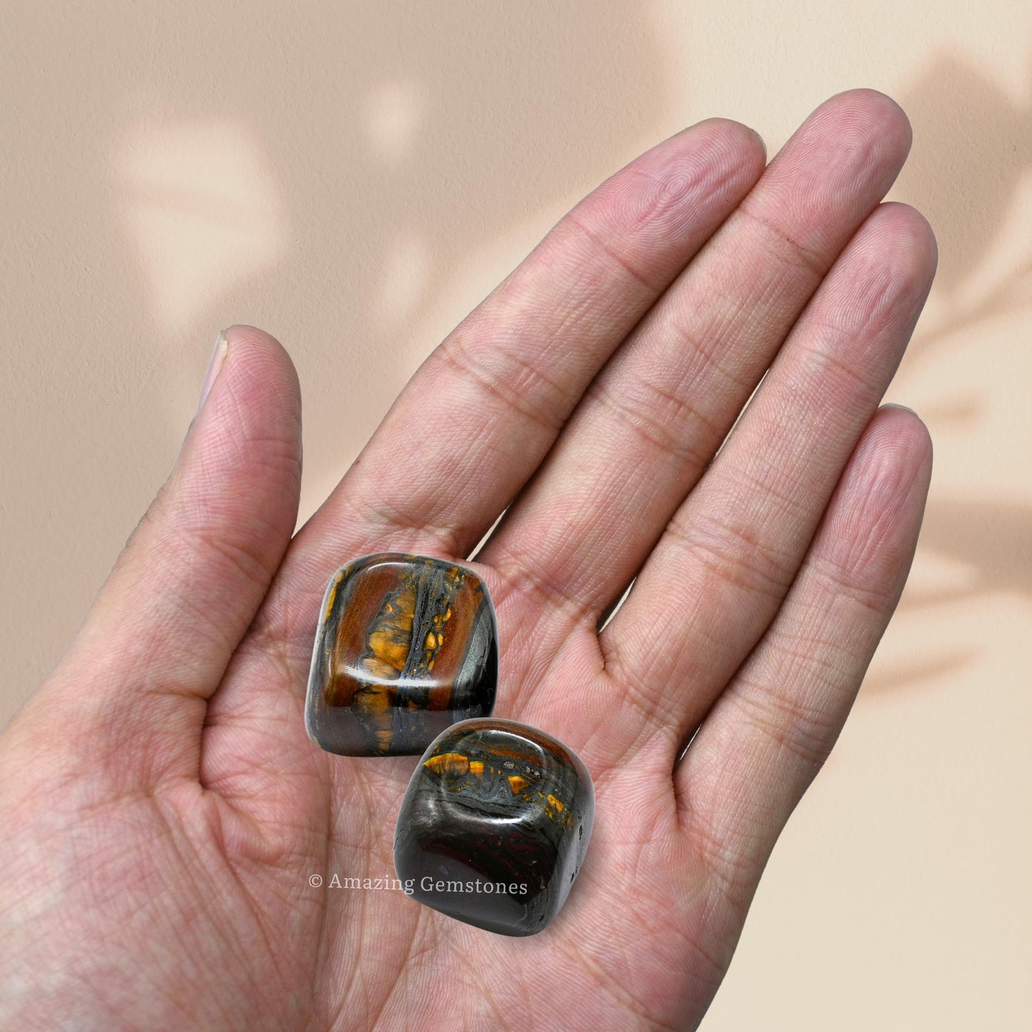 Amazing Gemstone Iron Tiger Eye Crystals and Healing Stones Tumbled - 1000+ Carats Iron Tiger Eye Stone, Healing Stones for Energy Balance, Stress Relief - Premium Polished Gems Rocks for Meditation