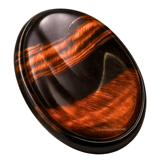 Amazing Gemstone Red Tiger Eye Worry Stone Crystals and Healing Stones - Worry Stones for Stress Relief Gifts - Piedra Crystal Fidget for Meditation - Unique Stocking Stuffers and Birthday Gifts