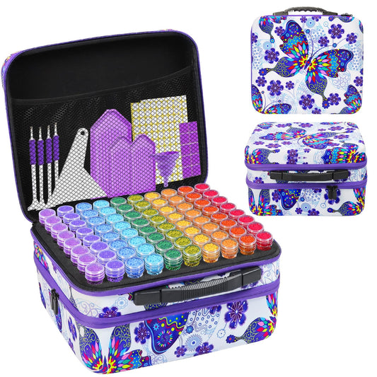 ZORETCO Diamond Painting Storage Case,240 Slots Diamond Art Kits with Accessories for Craft Jewelry Beads Organizer Boxes