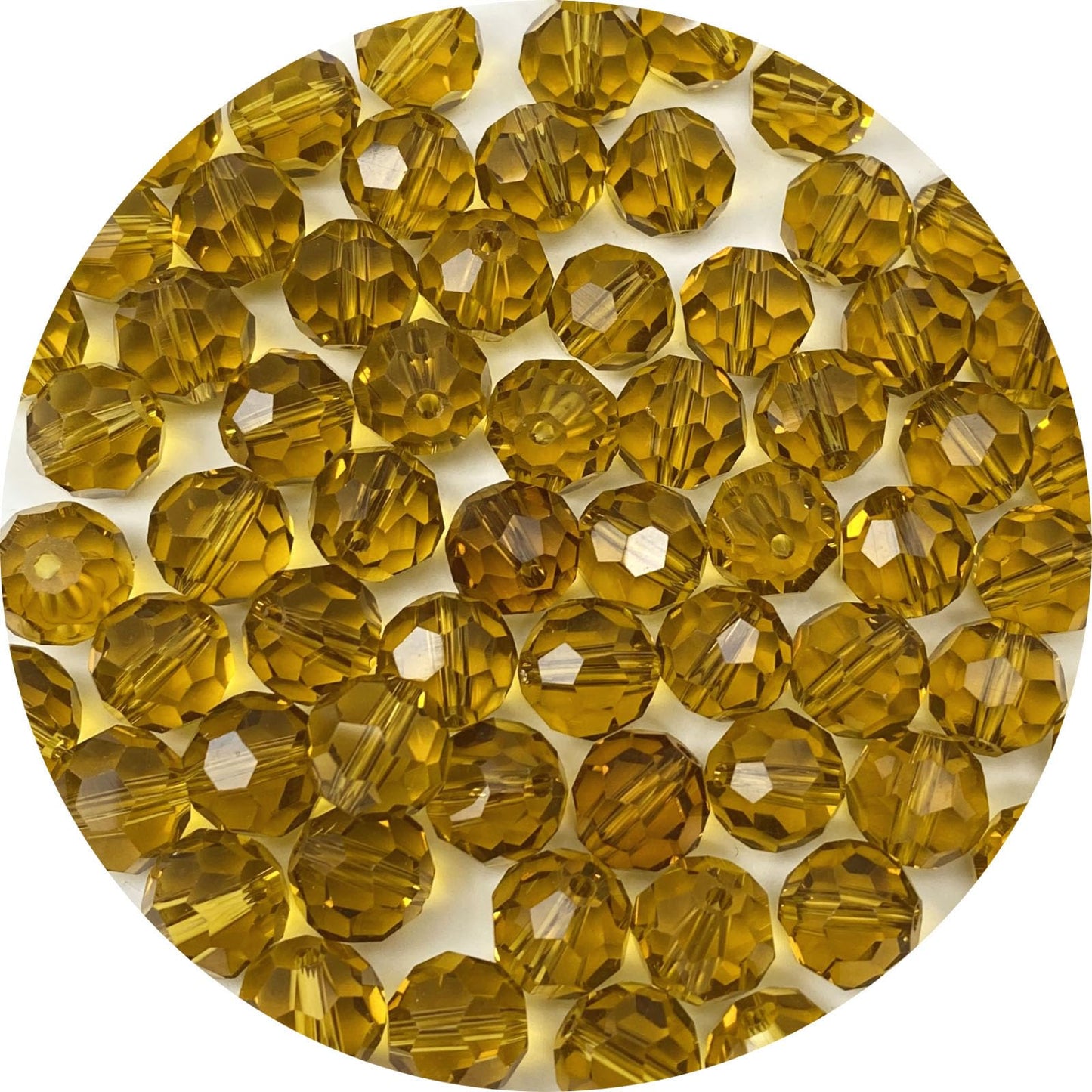 LIMAOLLY 40pcs 12mm Faceted Crystal Glass Beads Round Spacer Beads for Jewelry Making DIY Craft Making Necklace Bracelet Earring Wind Chimes Suncatchers Ornament(517-Amber)