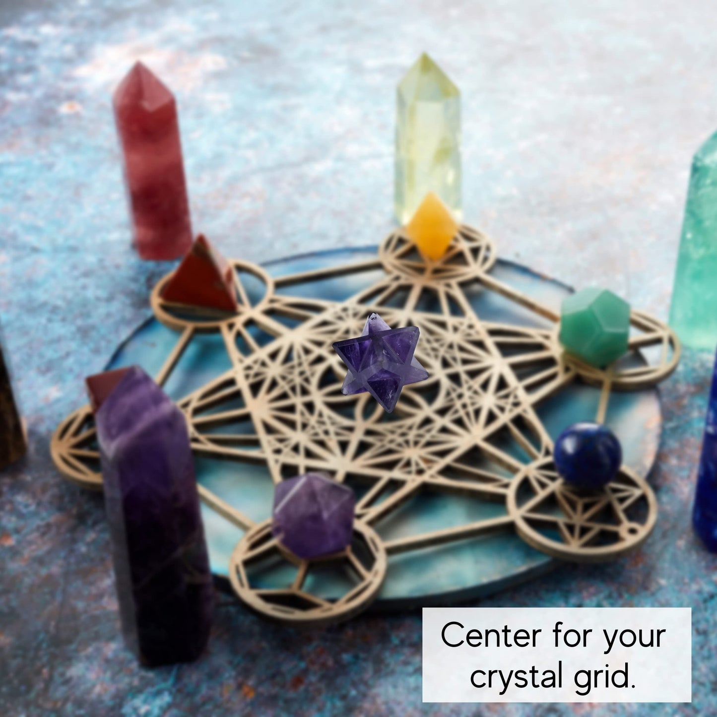 Amazing Gemstone Amethyst Merkaba Crystal - 1 Inches Metaphysical Merkaba Star for Meditation - Energetic Tetrahedron Crystal and Healing Stones for Spiritual Growth and Healing (20-25mm)