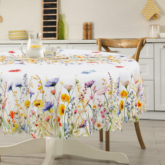 cusugbaso Round Spring Tablecloth 70 inches - Spring Decorations for Home