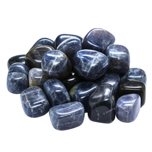 Amazing Gemstone Iolite Crystals and Healing Stones Tumbled - 1000+ Carats Iolite Stone Gem Stones, Natural Healing Stones for Energy Balance, Stress Relief - Premium Polished Gems Rocks