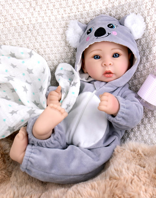 Aori Boy Baby Dolls 17 inches, Real Life Baby Boy Doll with Feeding Kit Included, Life Like Baby Dolls that Look Real, Newborn Baby Boy for Kids, Birthday, Pretend Play