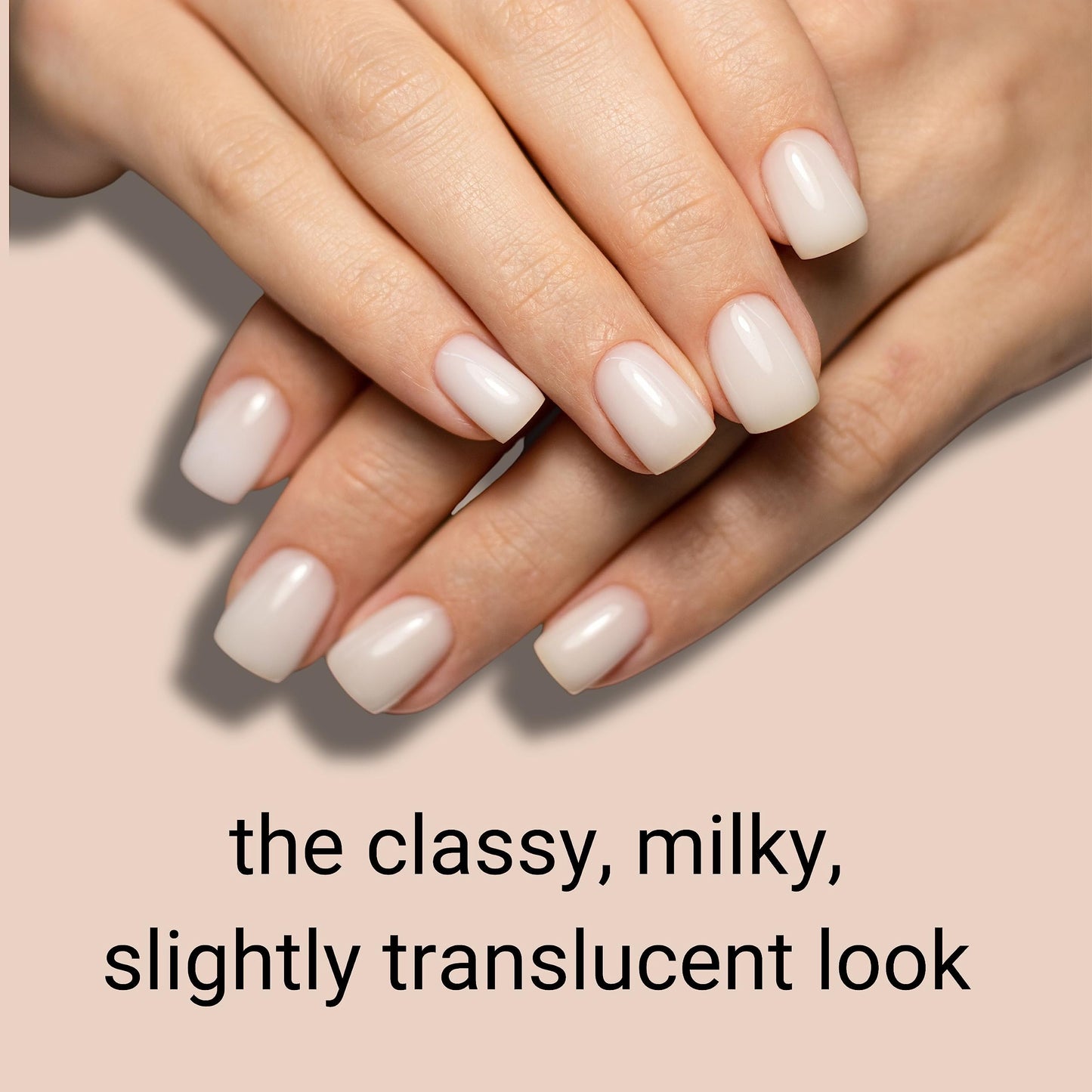 ALICE & BELLA Semi Cured Gel Nail Strips-20 PCS Pure Milky White Nail Strengthening Gel Stickers, Use with UV Light Lamp, Salon Quality Manicure Wraps (Milky White)