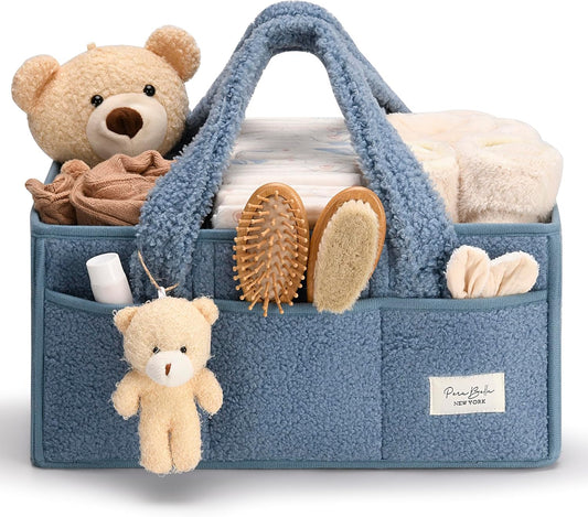 PeraBella Baby Diaper Caddy Organizer - Portable Storage Basket for Newborn Essentials | Perfect Shower Gift