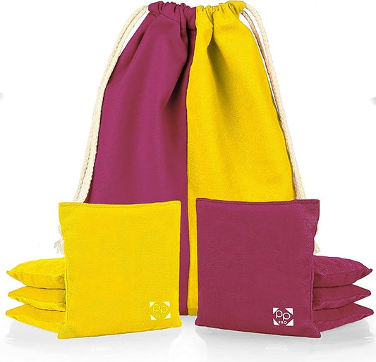 Professional Cornhole Bags - Set of 8 Regulation All Weather Double Sided - Sticky Side/Slick Side Bean Bags for Pro Corn Hole Game