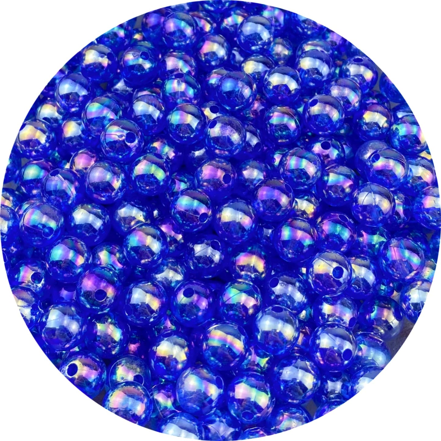 300 Pcs 10mm Acrylic Round Beads AB Colors Round Spacer Beads for Earring Bracelet Necklace Key Chains Jewelry DIY Craft Making(Royal Blue AB)