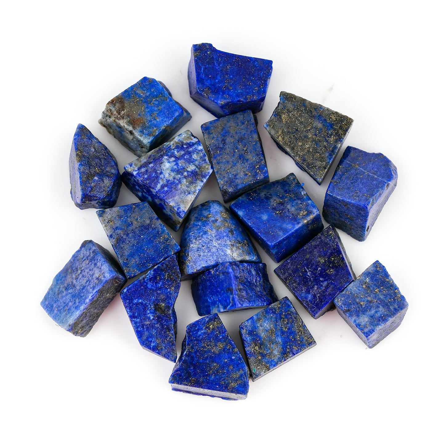 ColouredRocks 100 carats Lapis Lazuli Crystals, Raw Stones, Rough Gemstones, Jewelry Making Supply, Cabbing, Polishing, Cutting, DIY, Crafts (10pcs) (8-12mm)