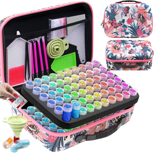 ARTDOT 120 Slots Storage Container for Diamond Art Kits for Adults,Portable Bead Storage Boxes for Diamond Painting Accessories and Tools