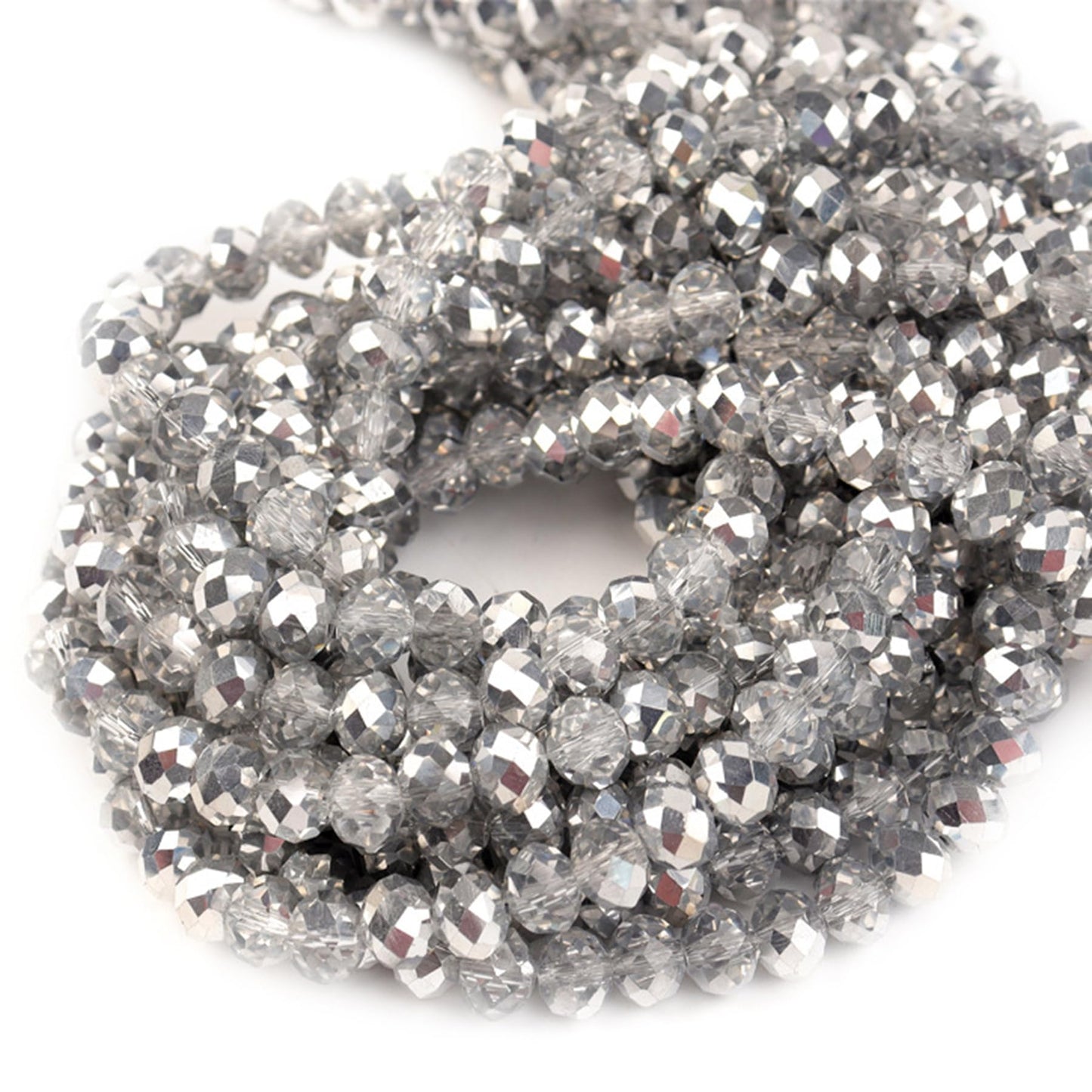 Laopottbeads 500Pcs 6mm Crystal Glass Beads for Jewelry Making Beads for Bracelets Necklace Pendants Making Supplies(Gray)