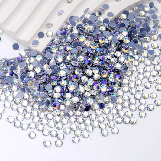 Meibite Hotfix Rhinestones Bulk, 14400PCS Moonlight Hot Fix Rhinestones for Clothes DIY Decoration Crafts, Moonlight, SS16, 3.8-4.0mm