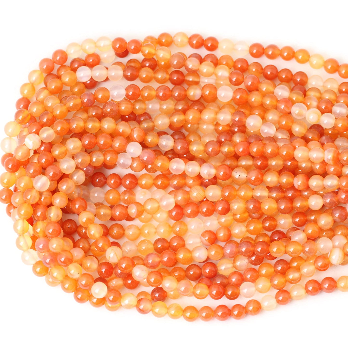 CHEAVIAN 60PCS 6mm Natural Mix Color Red Agate Round Loose Beads DIY Bracelet Necklace Materials 1 Strand 15"