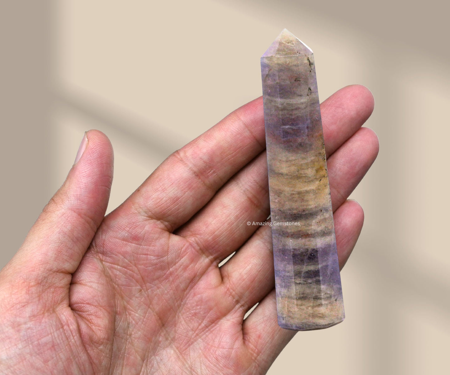 Amazing Gemstone Iolite Crystal Towers - Natural Healing Crystal Point Obelisk for Reiki Healing and Crystal Grid (3" to 4" INCH)
