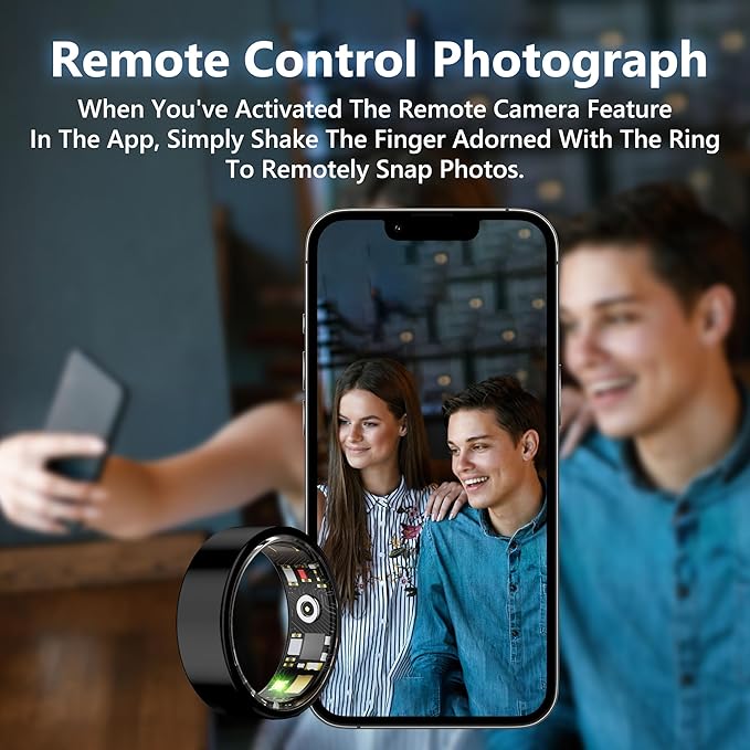 Smart Health Ring for Women Men Fitness Tracker with Heart Rate, Blood Oxygen, Blood Pressure, Sleep Monitoring, Step Counting, IP68 Waterproof for iPhone and Android, No Subscription Fee, Silver 12