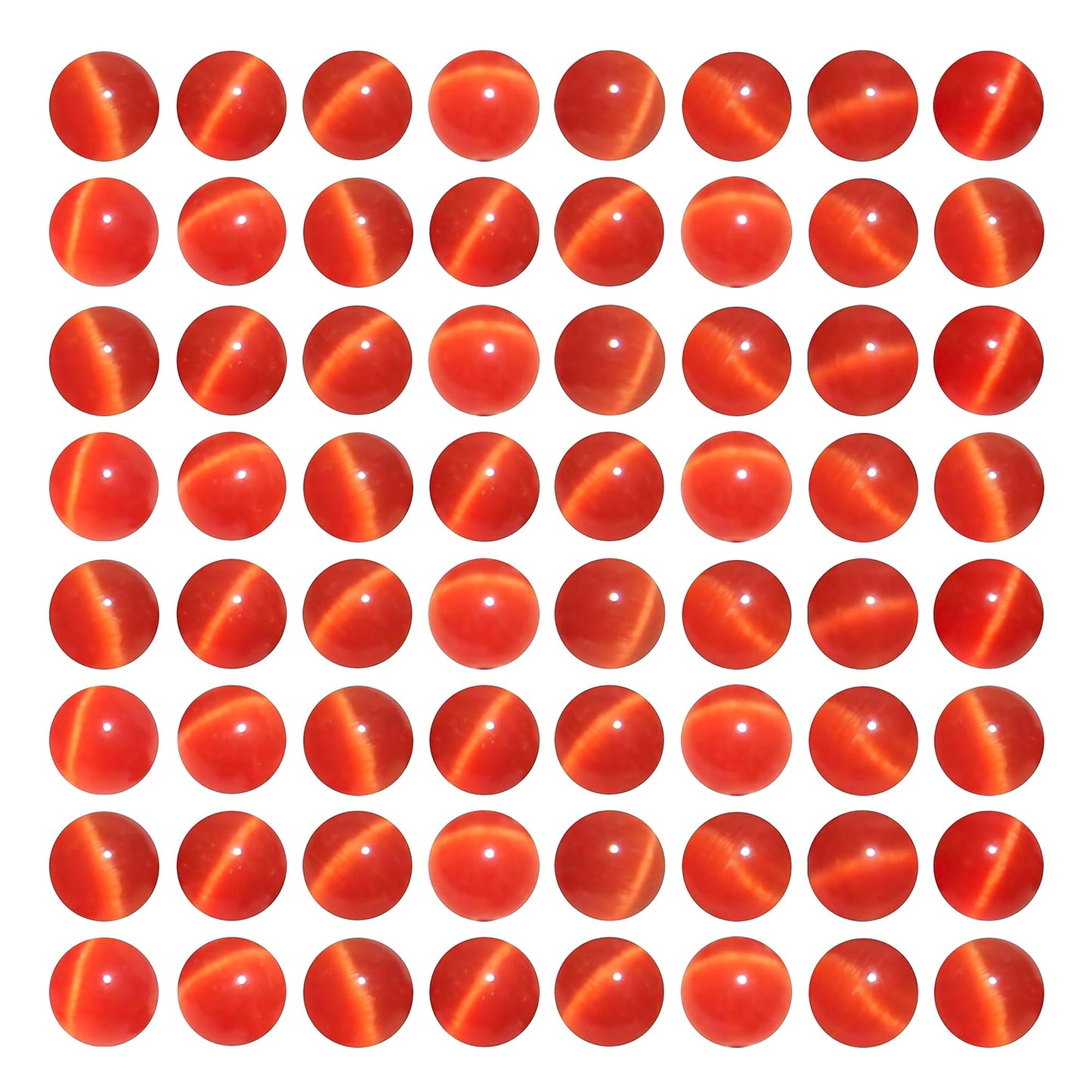 MJDCB 45pcs Red Cat Eye Stone Beads 8mm Round Crystal Loose Bead for Jewelry Making DIY Bracelets Necklace Accessories