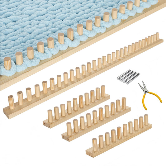ARTACE 46" Chunky Blanket Loom, Large Adjustable Wooden Loom Frame, Hand Knitting Kit for Adults Beginners, DIY Chunky Throw Blanket Making Kit