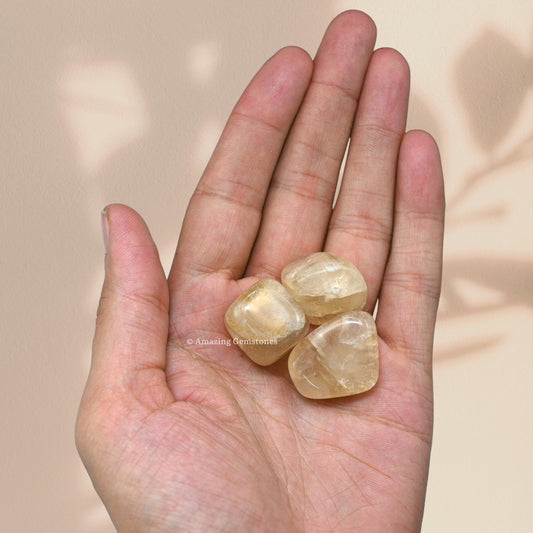 Amazing Gemstone Citrine Crystals and Healing Stones Tumbled - 1 oz Citrine Stone Gem Stones, Natural Healing Stones for Energy Balance, Stress Relief - Premium Polished Gems Rocks for Meditation