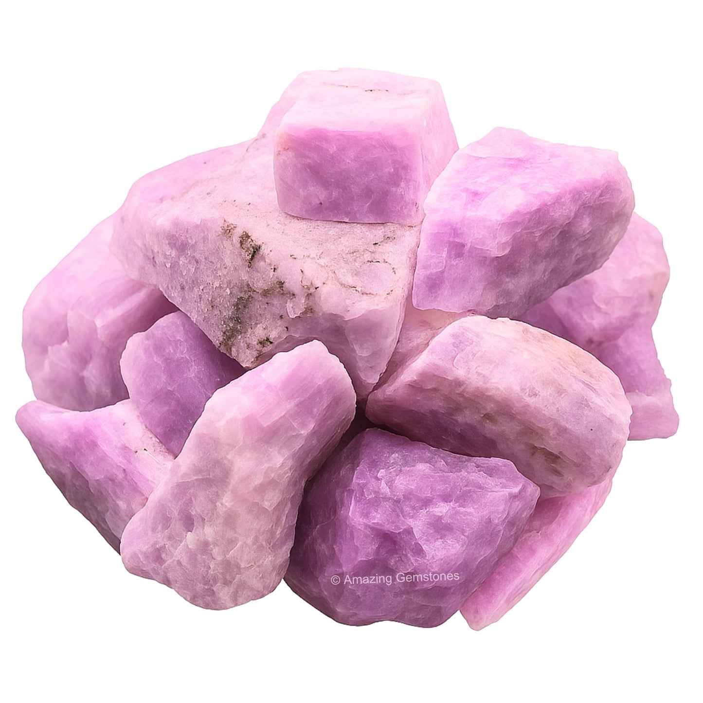 Amazing Gemstone 2 Pieces Kunzite Raw Crystals and Healing Stones, Natural Rocks for Tumbling and DIY Raw Stones and Crystals