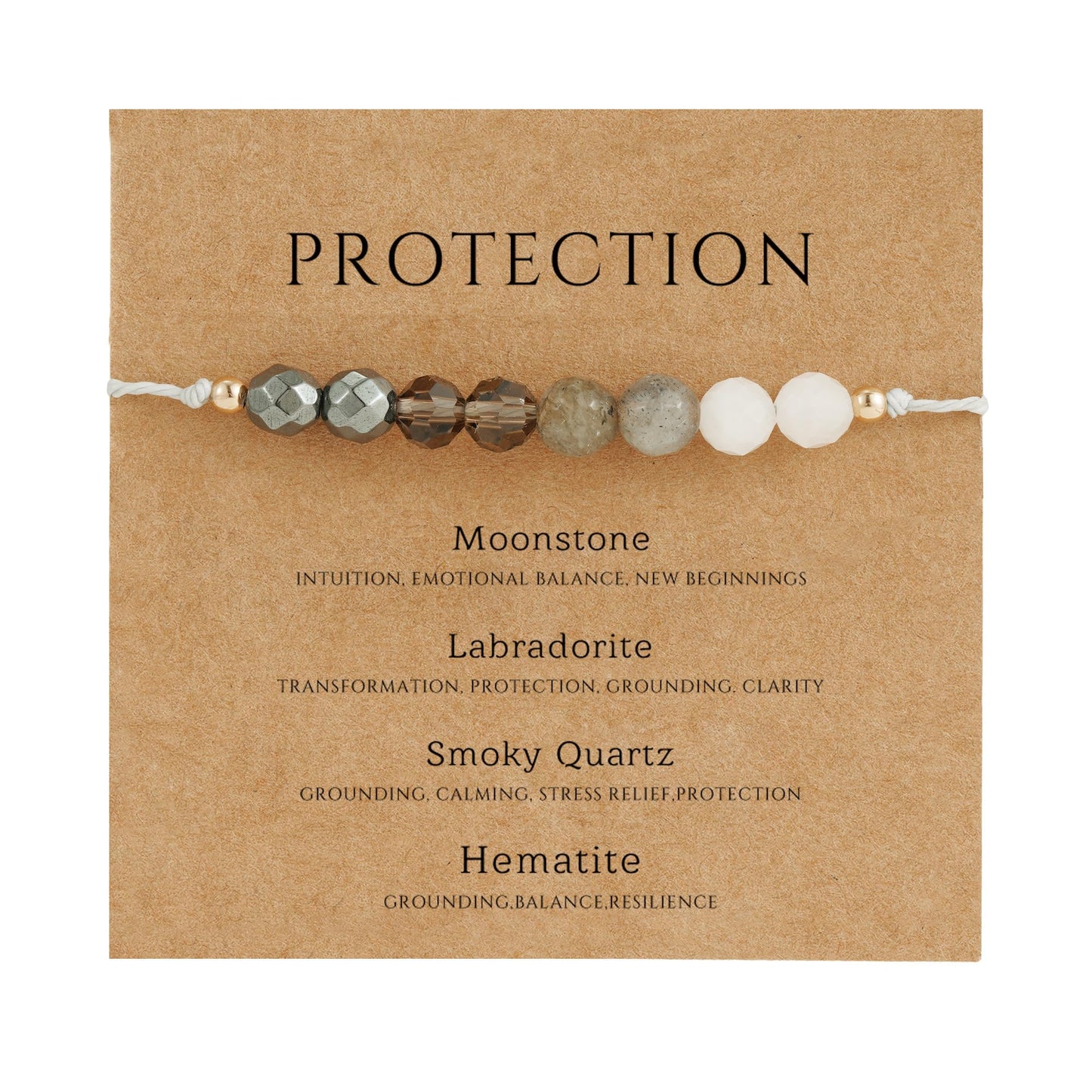 Fezodo Protection Bracelet Gifts for Women Men, Protection Crystals Natural Energy Healing Crystal Beaded Bracelets Christmas Valentines day Birthday Gift for Friends Women Men