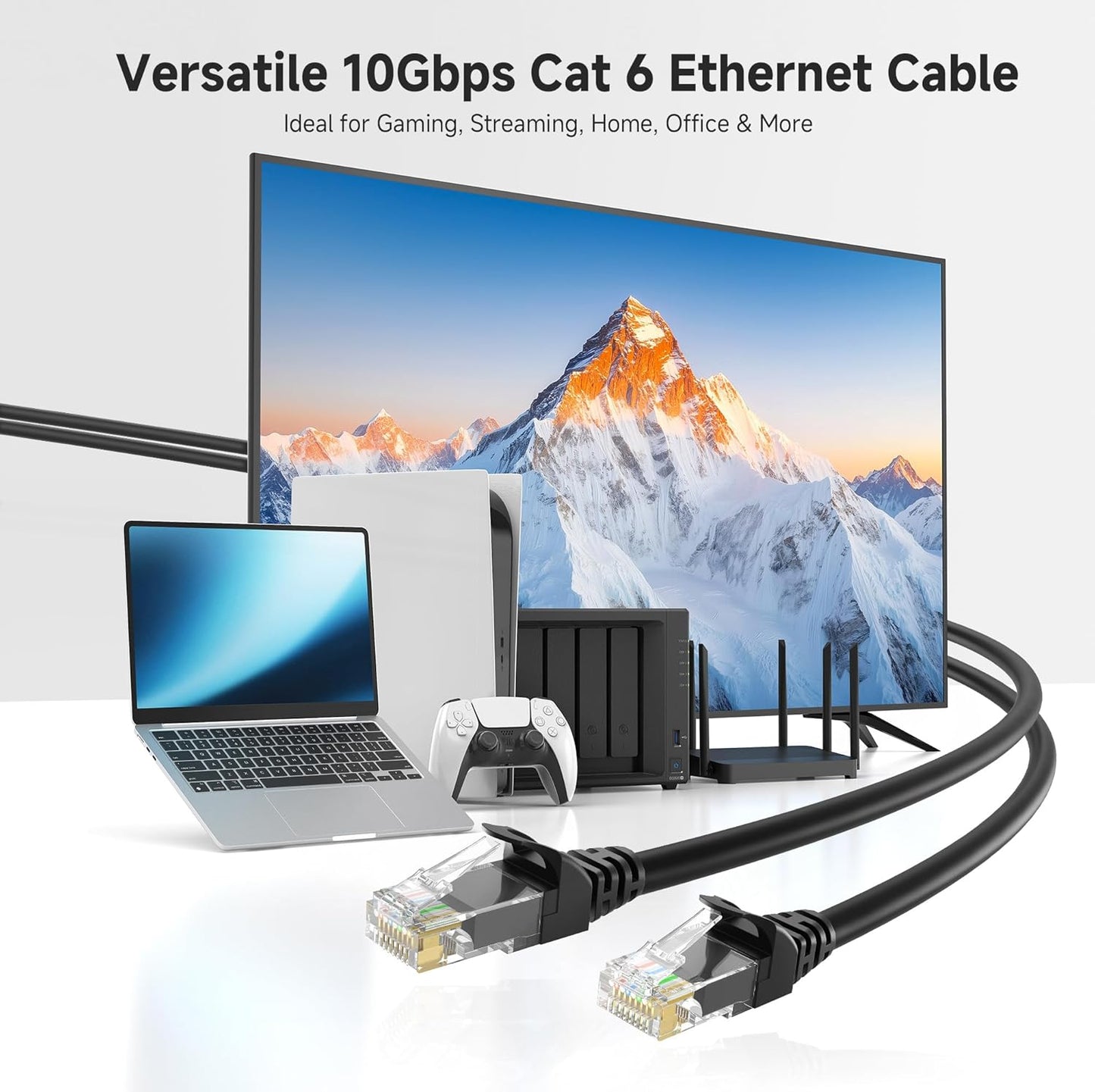 10Gbps 10-Pack 6 5ft, 6 Cat6 Cable Matters Snagless Cat Ethernet Cable - Cat Cable, Cord, Ethernet Cord, Black