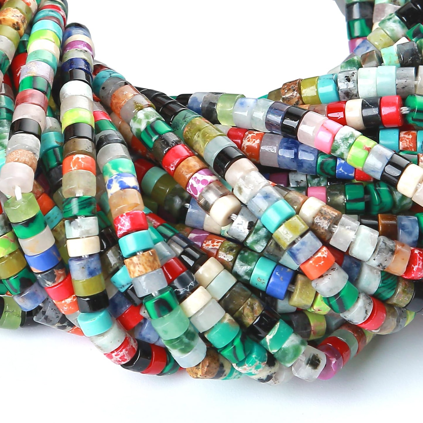 2x4MM 150PCS Colorful Crystal Tube Cylinder Rondelle Abacus Disk Spacer Loose Beads for Jewelry Making