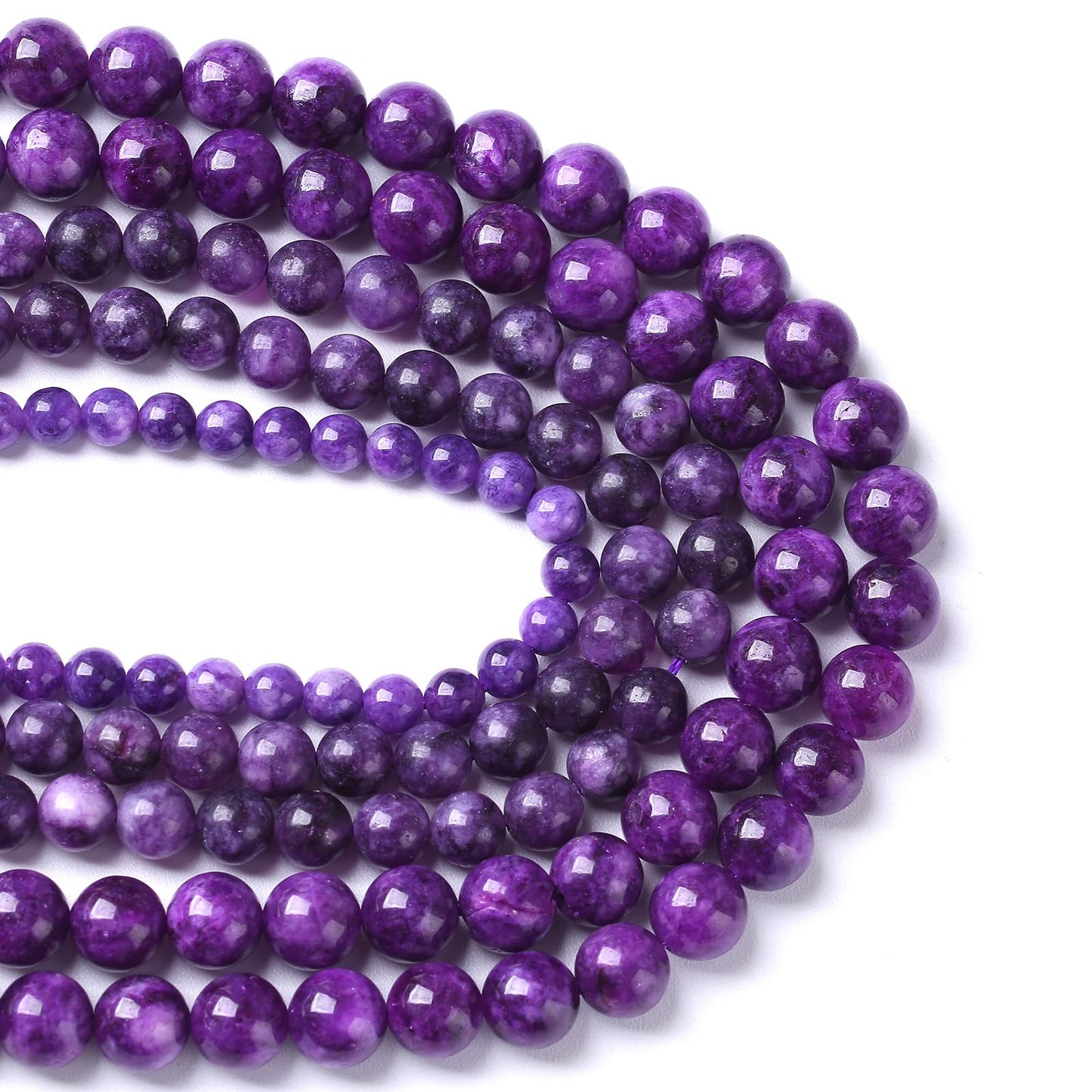 10MM 36PCS Natural Purple Charoite Jade Quartz Crystal Beads for Jewelry Making DIY Bracelet 1 Strand