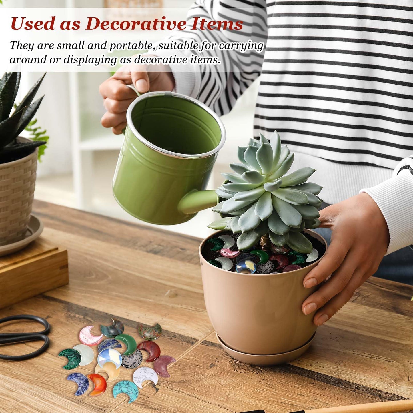 MECCANIXITY 10 Pcs Moon Crystal Worry Stone, 0.5 Inch Length Natural Rhodochrosite Moon Gemstone Bulk, Carved Pocket Stones for Meditation Balancing Pendant Decor