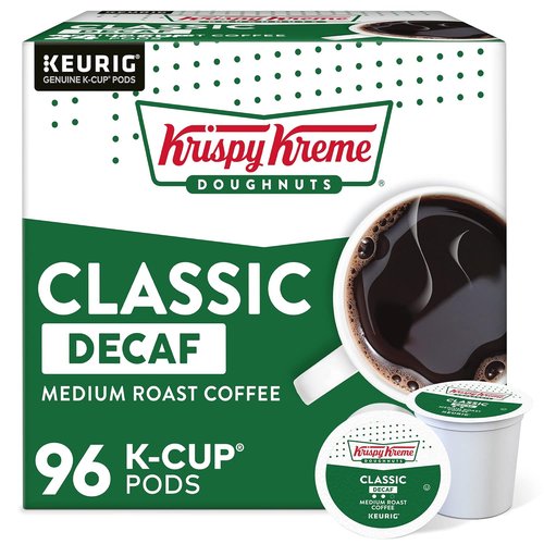Krispy Kreme Classic Decaf Coffee - Medium Roast Single-Serve K-Cup Pods | 96 Count