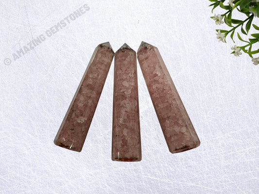 Amazing Gemstone Rose Quartz Crystal Orgonite Towers - Natural Healing Crystal Point Obelisk for Reiki Healing and Crystal Grid (4.5 Inch to 5 Inch, Pack of 1)