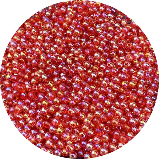 1500 Pcs 4mm Acrylic Round Beads AB Colors Round Spacer Beads for Earring Bracelet Necklace Key Chains Jewelry DIY Craft Making (Red AB)